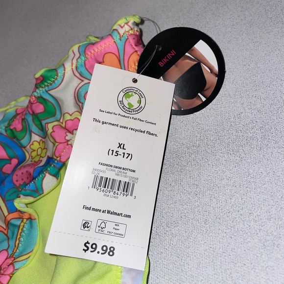 BNWT No Boundaries Vibrant Floral Bikini Bottoms (Floral Dream, XL(15-17)) - Picture 3 of 9